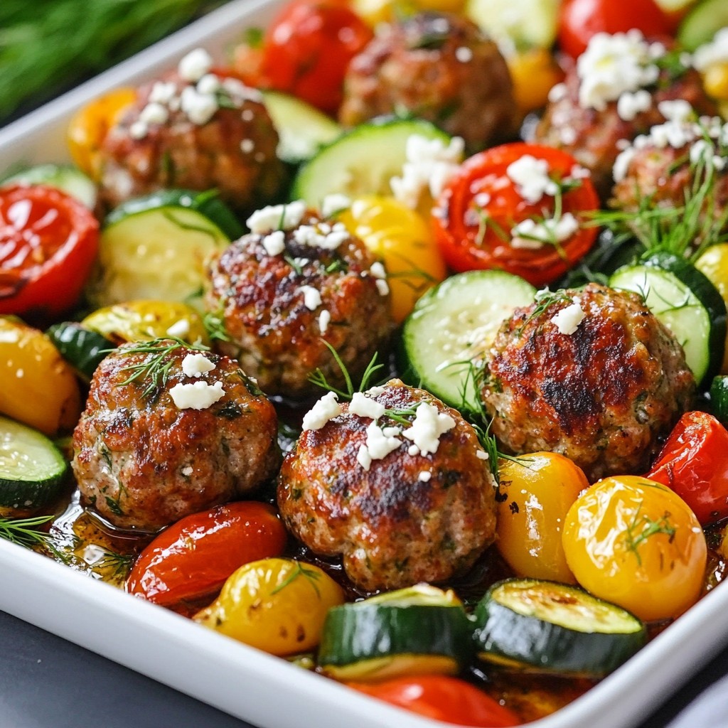 Sheet-Pan Greek Meatball Dinner Easy and Tasty Meal
