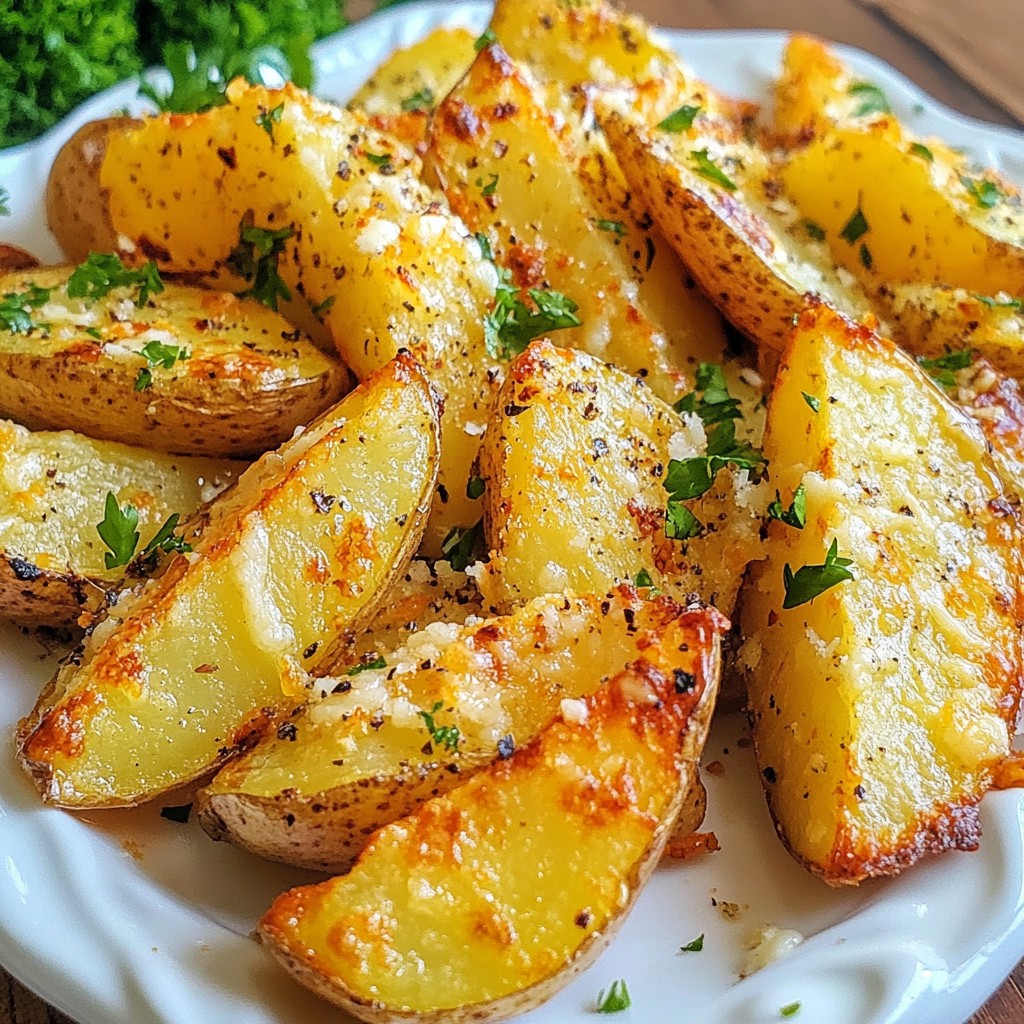 Garlic Parmesan Roasted Potato Wedges Savory Delight