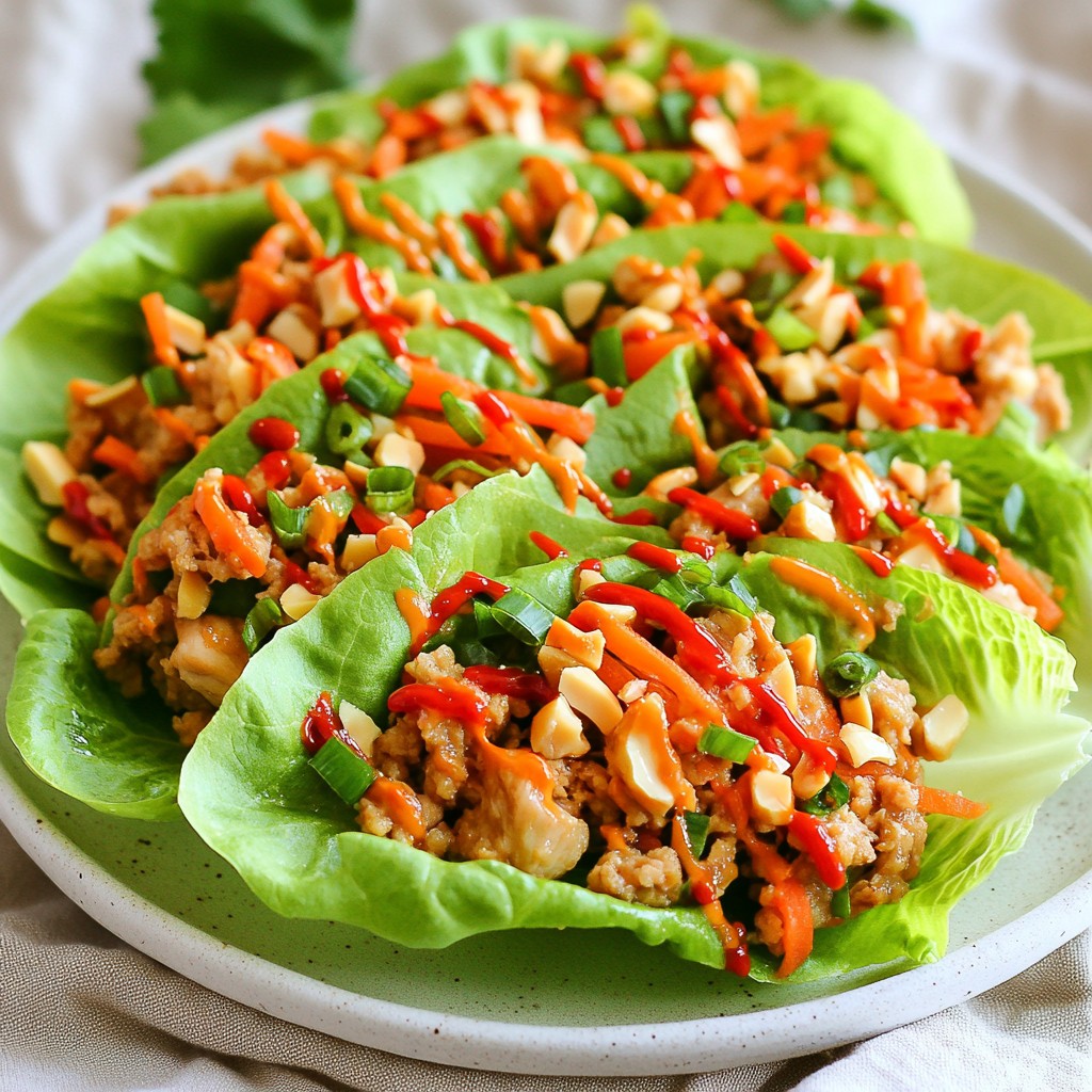 Spicy Thai Chicken Lettuce Wraps Quick and Easy Meal