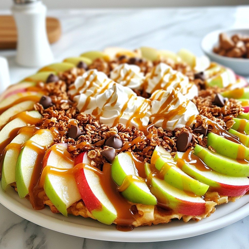 Caramel Drizzled Apple Nachos Tasty Sweet Snack Option