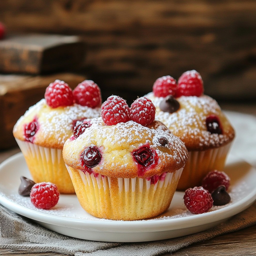 Raspberry Chocolate Chip Muffins Tasty and Soft Treat