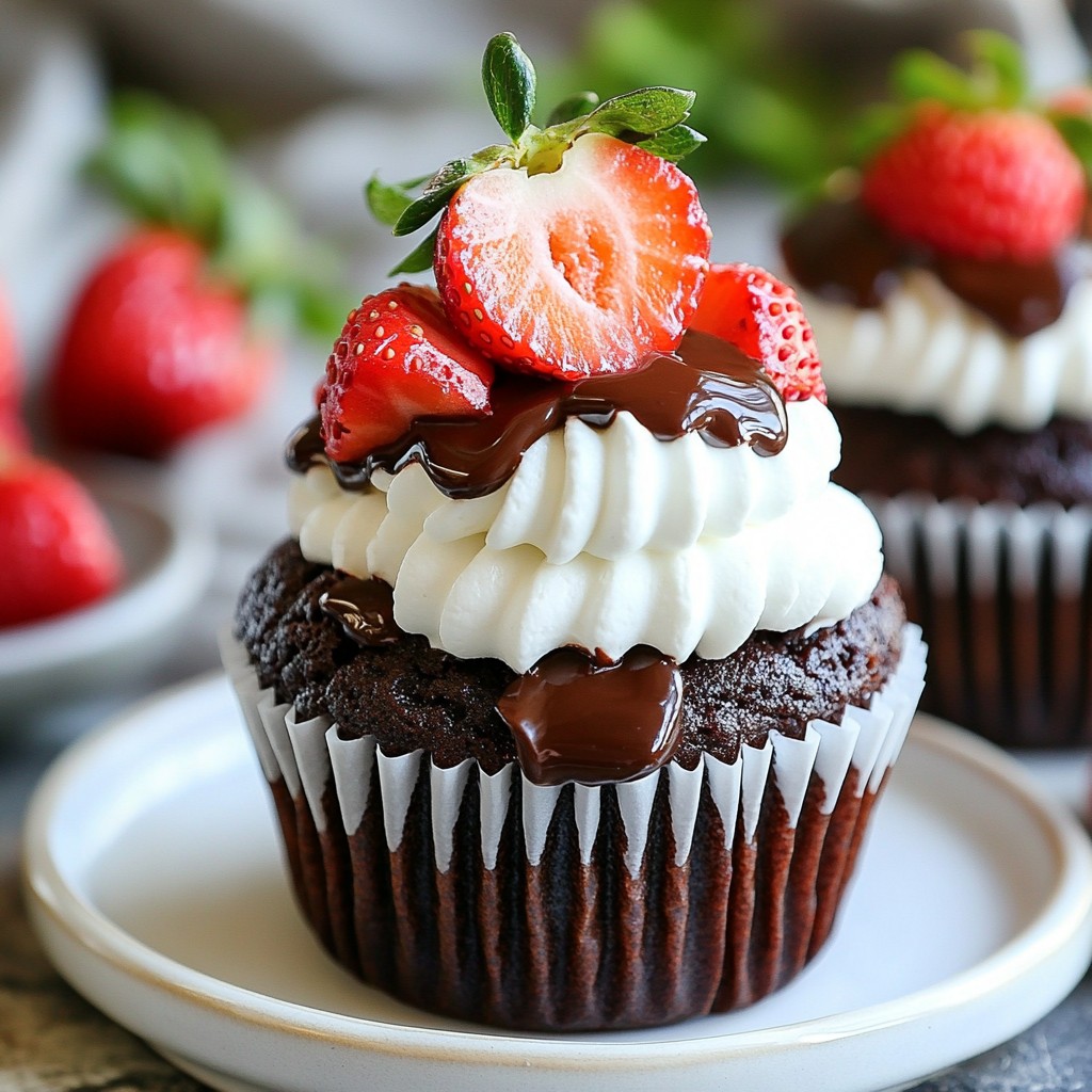 Chocolate Covered Strawberry Cupcakes Delightful Treat