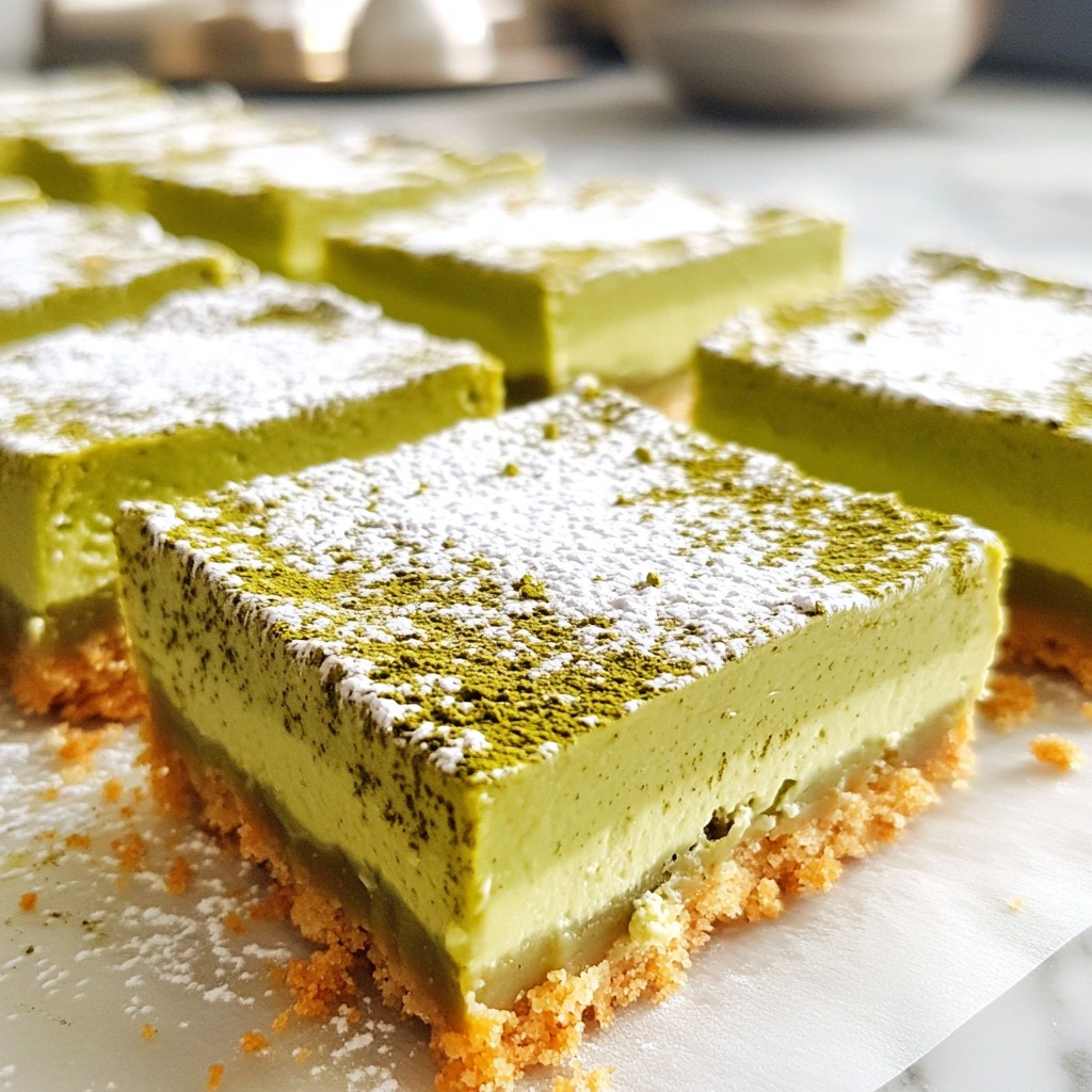 Matcha Cheesecake Bars Irresistible Creamy Delight