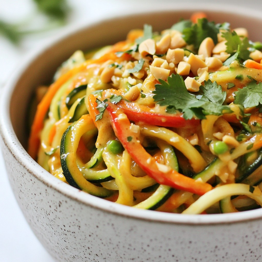 Spicy Thai Peanut Zoodles Flavorful and Easy Recipe