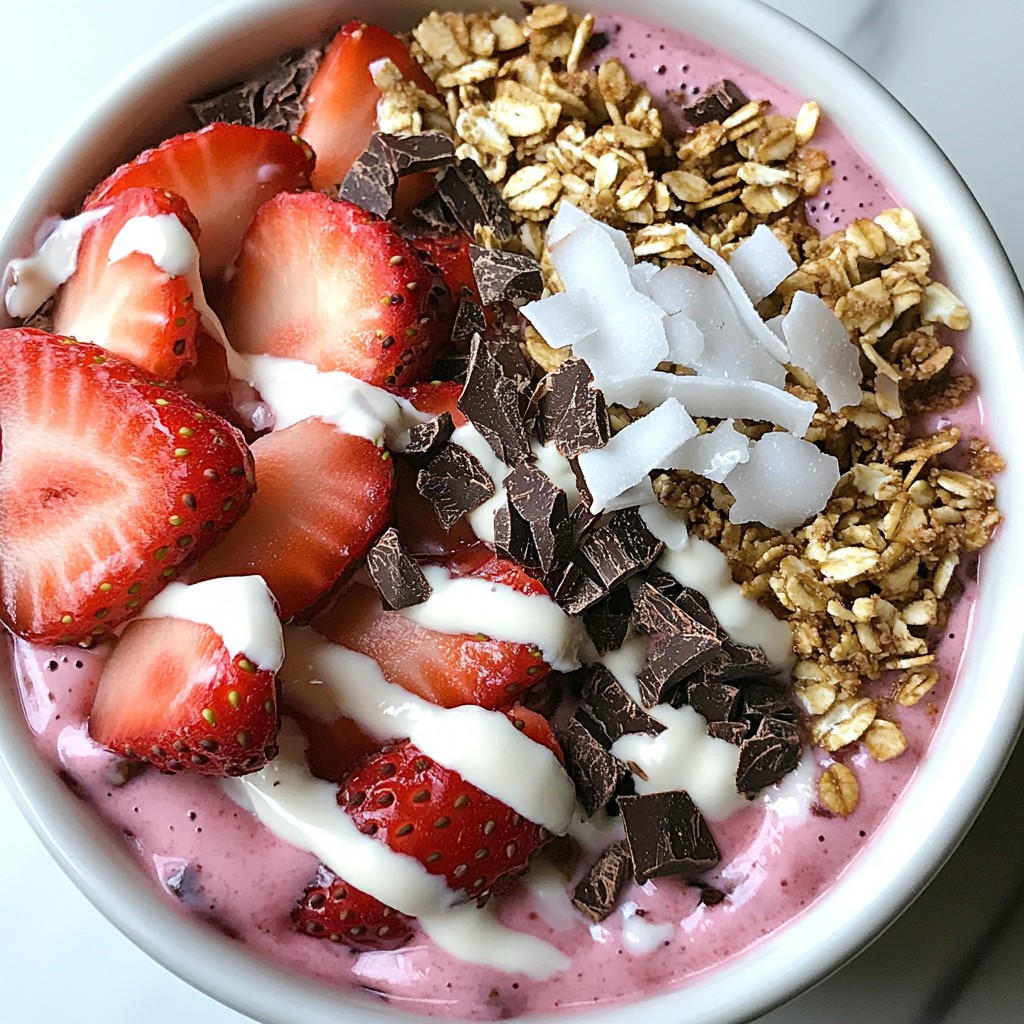 Chocolate Covered Strawberry Smoothie Bowl Delight