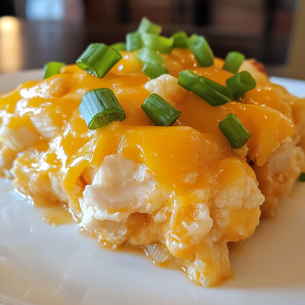 Buffalo Chicken Cauliflower Casserole Easy Dinner Dish