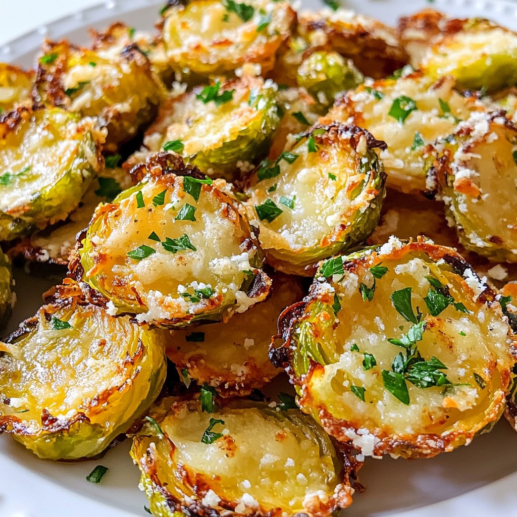 Garlic Parmesan Brussel Sprout Chips Crispy and Tasty