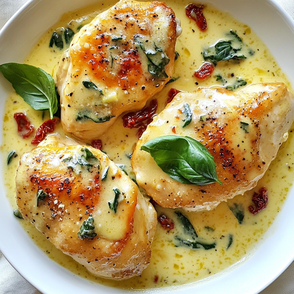 Creamy Garlic Tuscan Chicken Delightful and Simple Dish