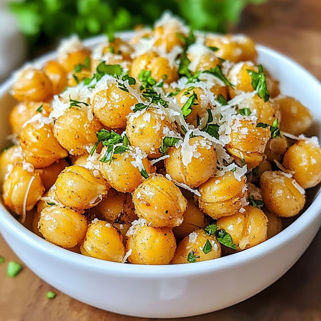 Garlic Parmesan Roasted Chickpeas Crispy and Flavorful