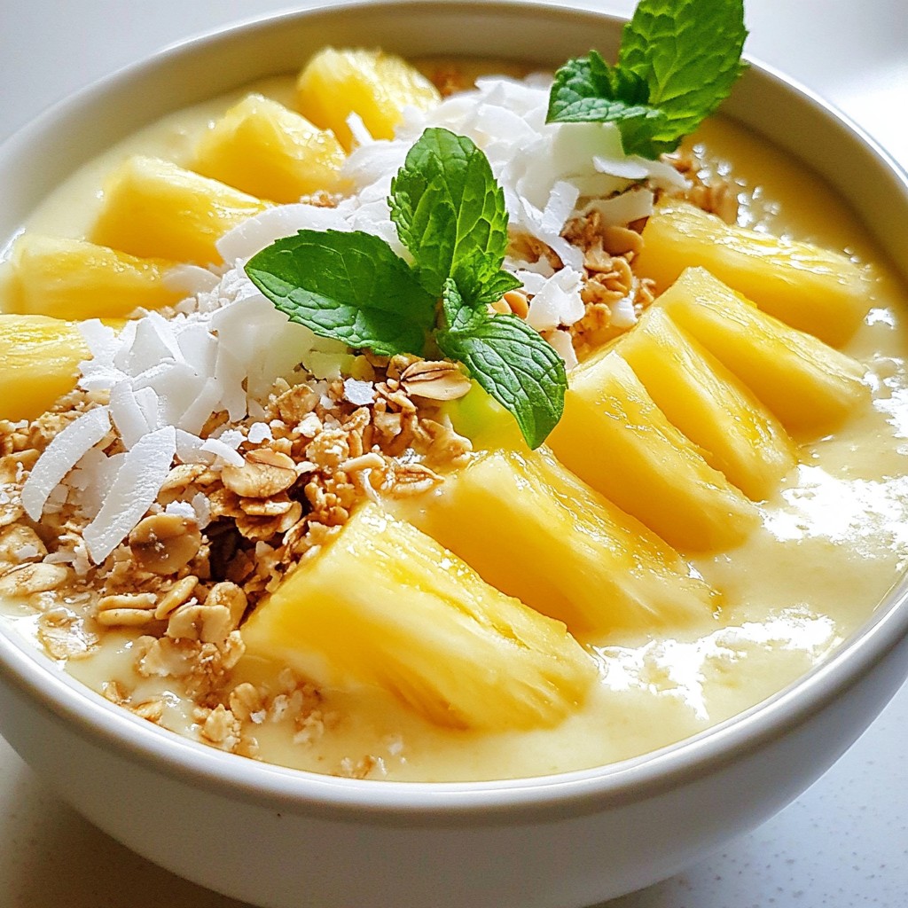 Piña Colada Smoothie Bowl Refreshing and Healthy Meal