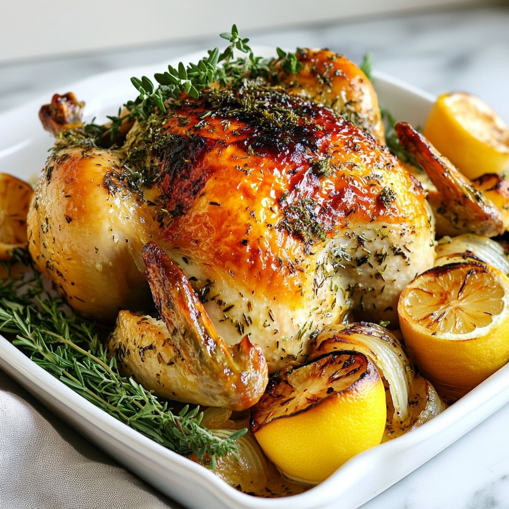 Herb Garlic Butter Roasted Chicken Juicy and Flavorful