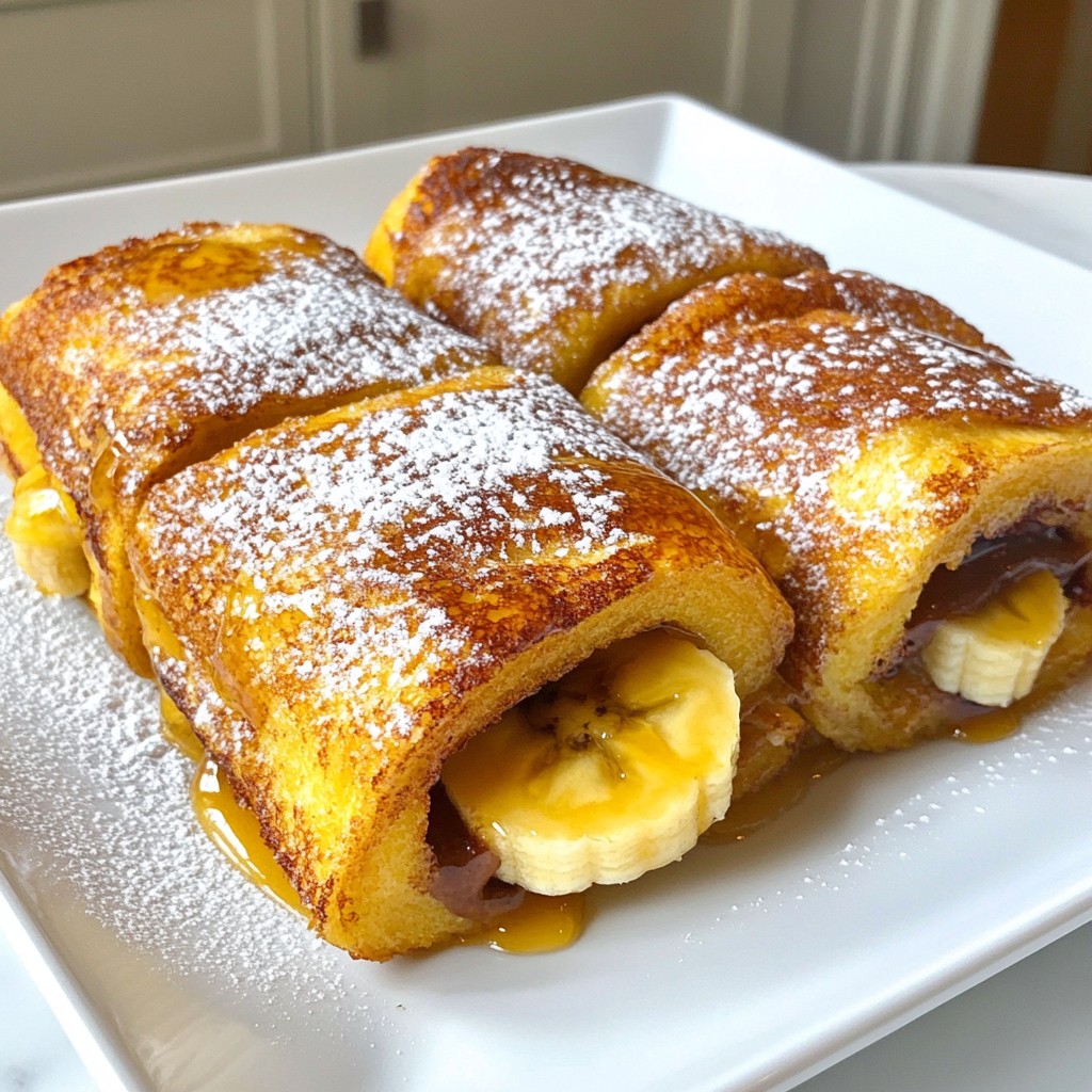 Decadent Banana Nutella French Toast Roll-Ups Delight