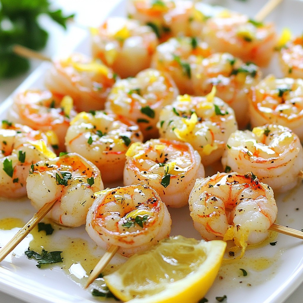 Lemon Garlic Butter Shrimp Skewers Tasty and Simple Recipe