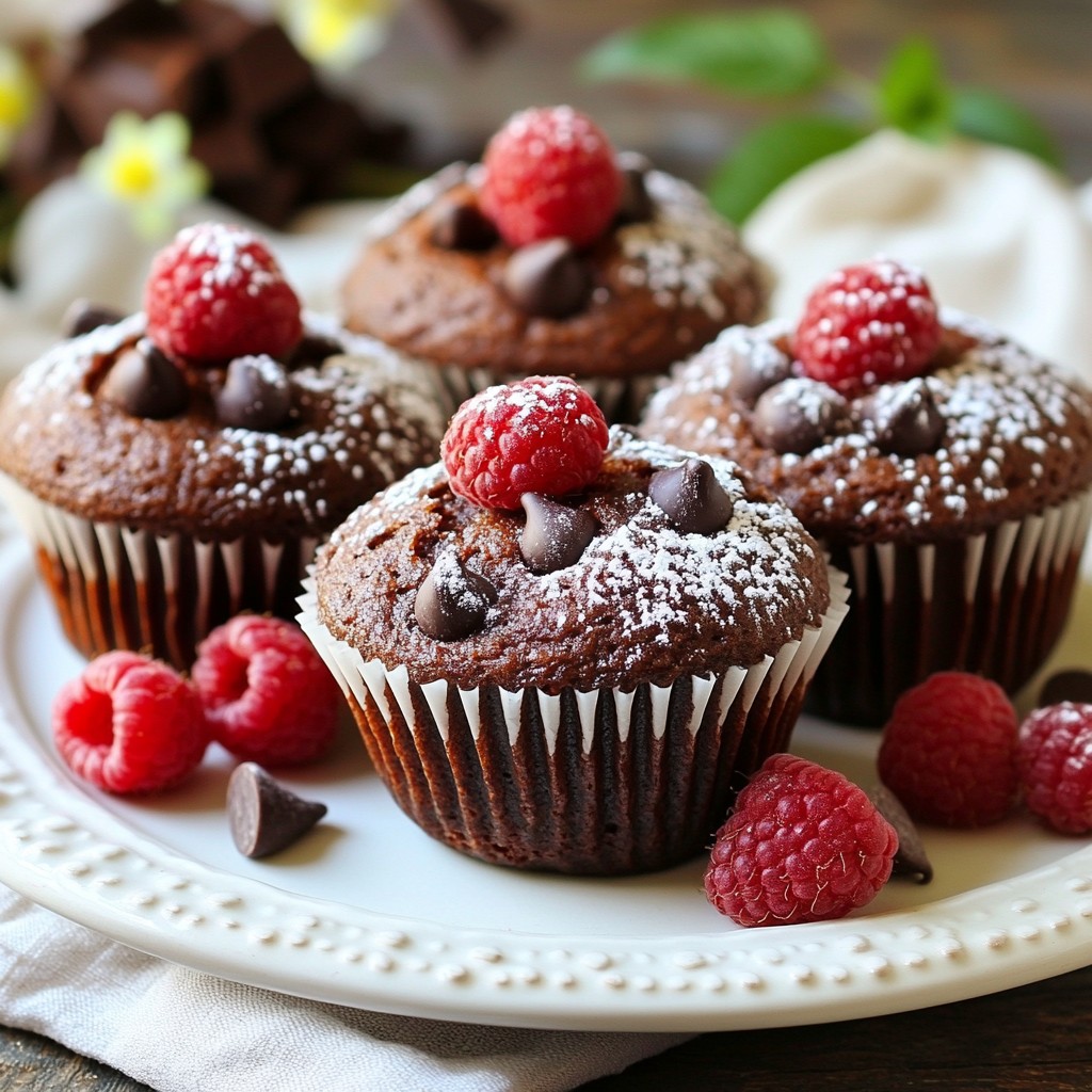 Raspberry Dark Chocolate Muffins Soft and Satisfying