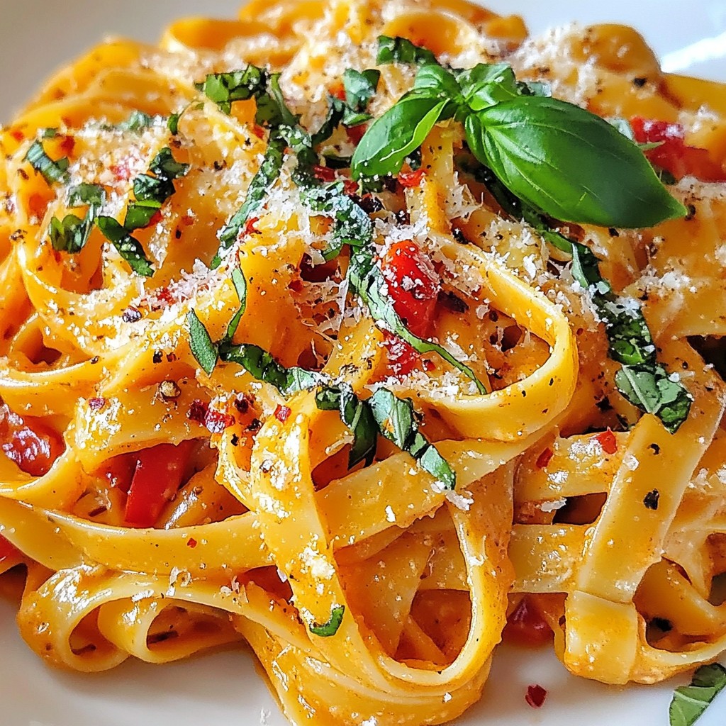 Roasted Red Pepper Pasta Quick and Creamy Delight