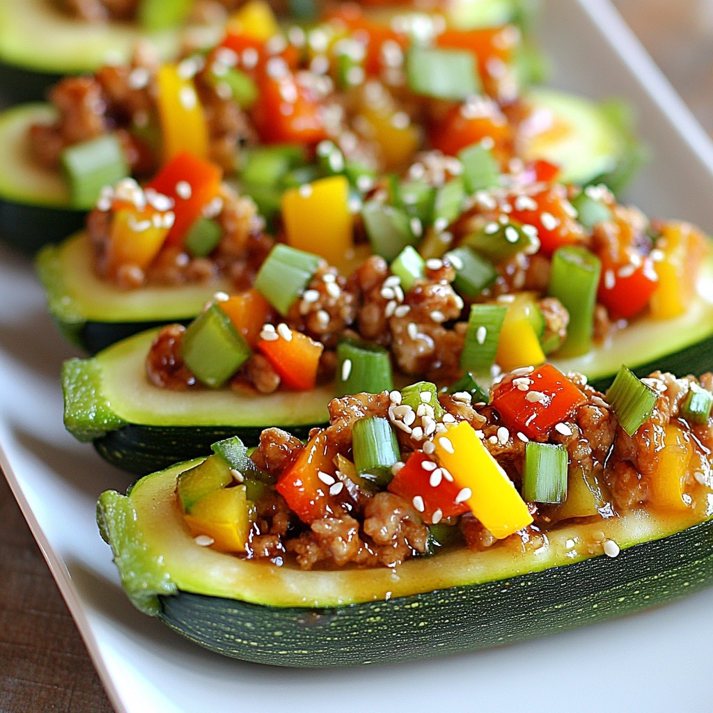 Teriyaki Chicken Zucchini Boats Flavorful and Easy Recipe