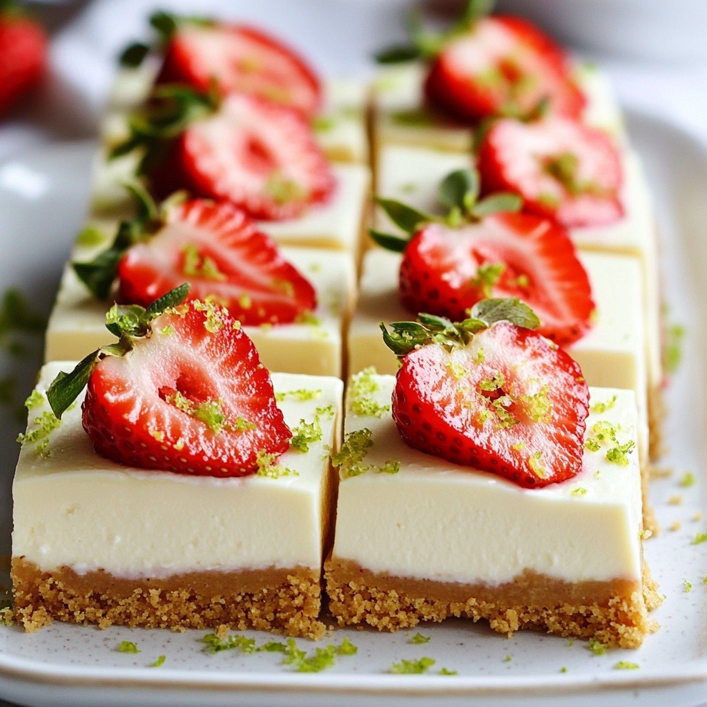 Strawberry Lime Cheesecake Bars Easy and Delicious Treat