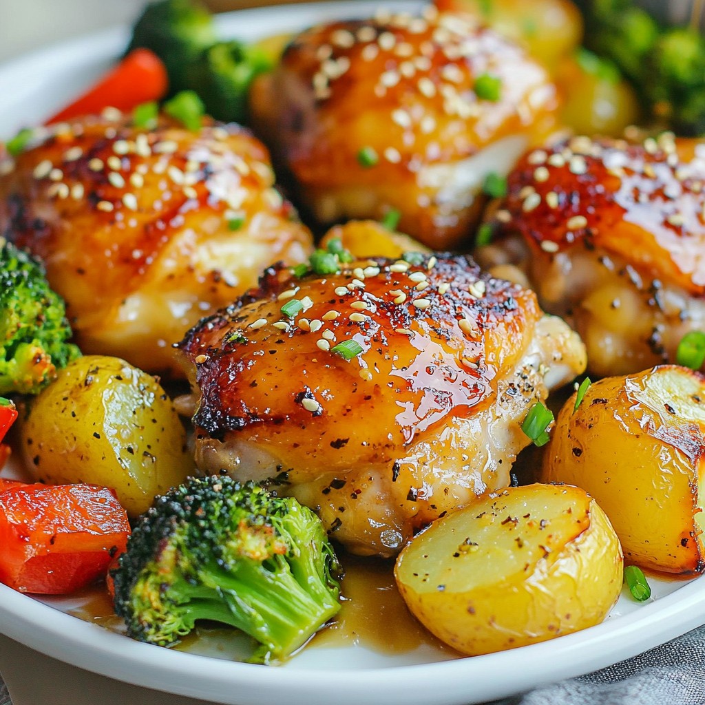 Honey Garlic Chicken Sheet Pan Dinner Delight
