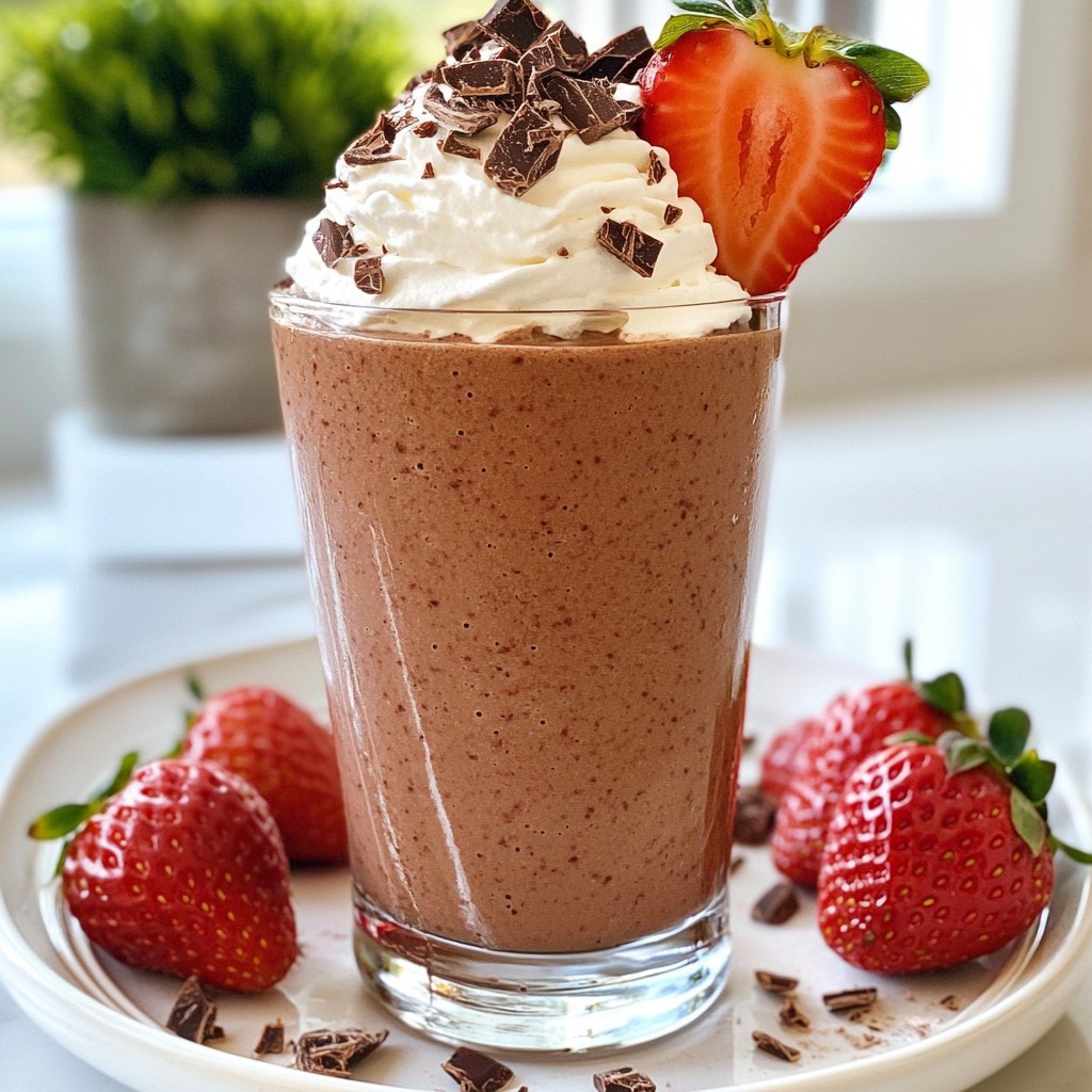 Chocolate Covered Strawberry Smoothie Creamy Delight