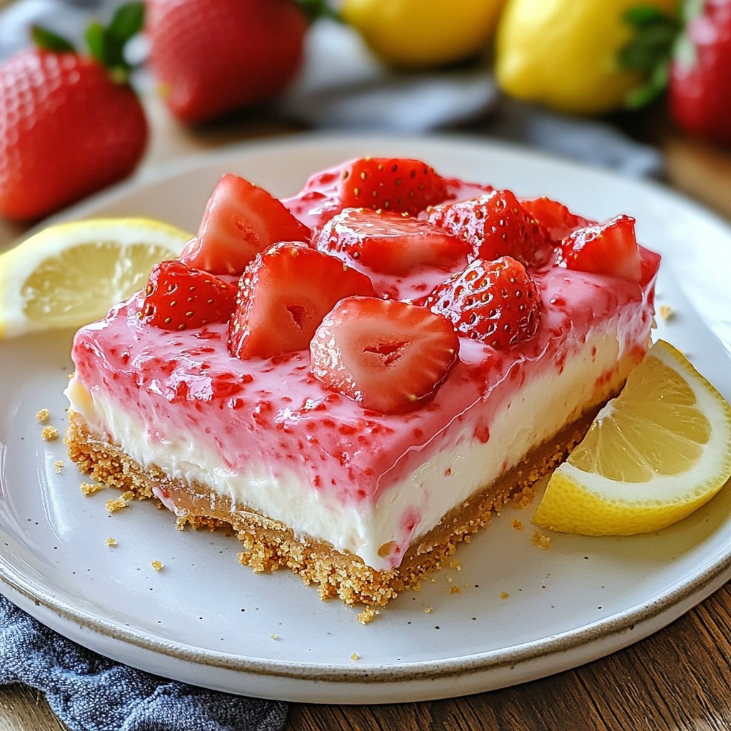 Strawberry Lemon Cheesecake Bars Delightful Dessert Treat