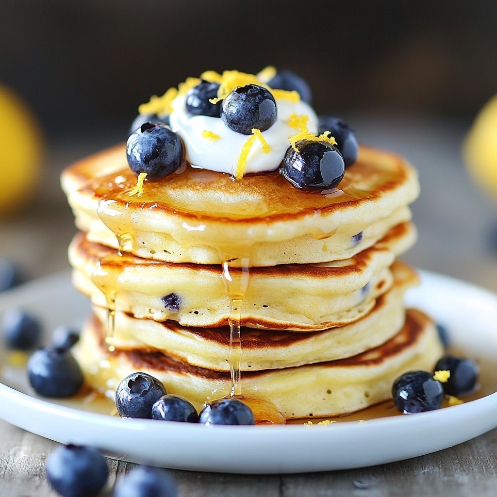 Lemon Blueberry Greek Yogurt Pancakes Scrumptious Treat