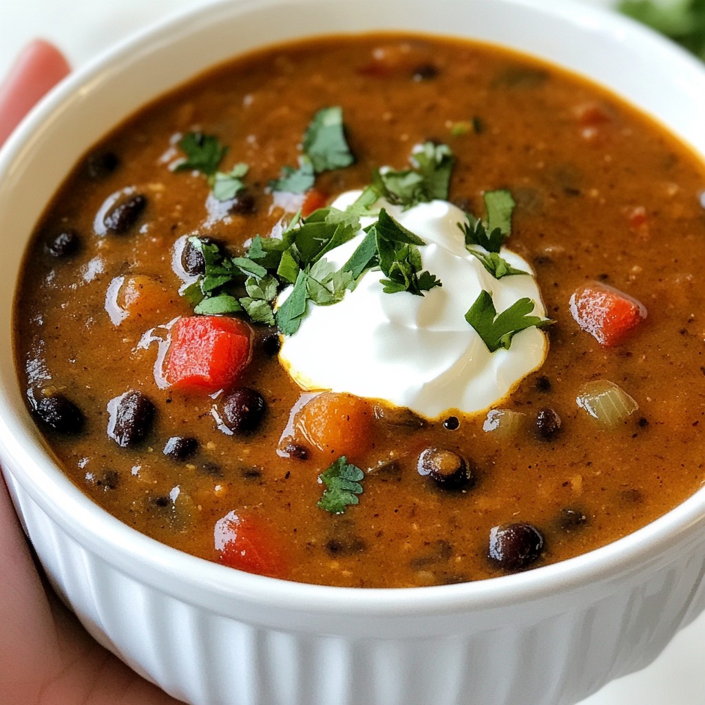 Spicy Black Bean Soup Rich in Flavor and Nutrition