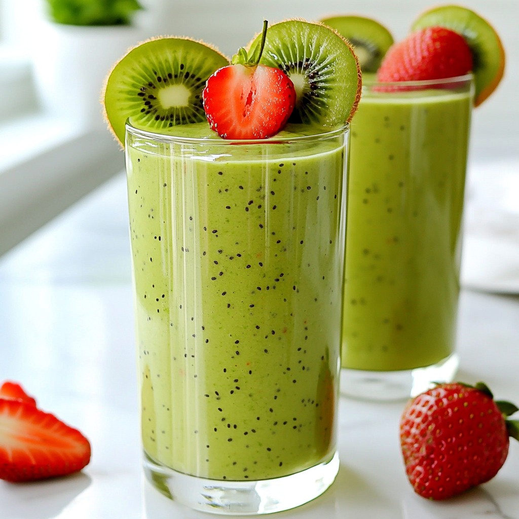 Strawberry Kiwi Spinach Smoothie Fresh and Tasty Treat