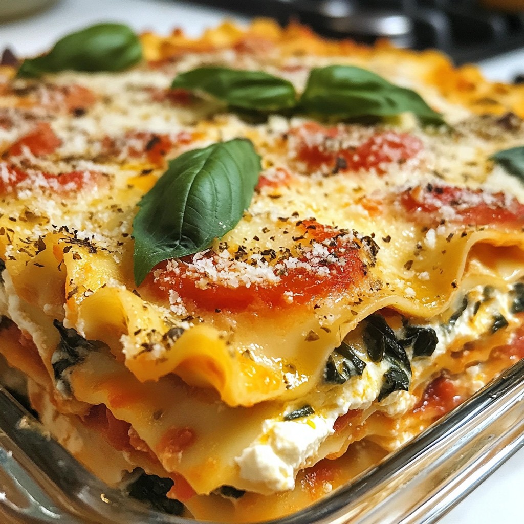 Roasted Red Pepper Spinach Lasagna Simple and Tasty
