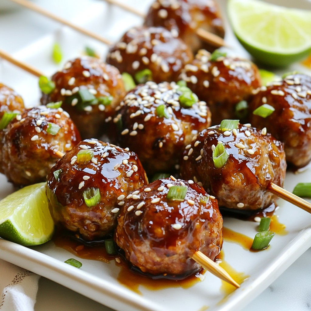 Irresistible Teriyaki Glazed Meatball Skewers Recipe