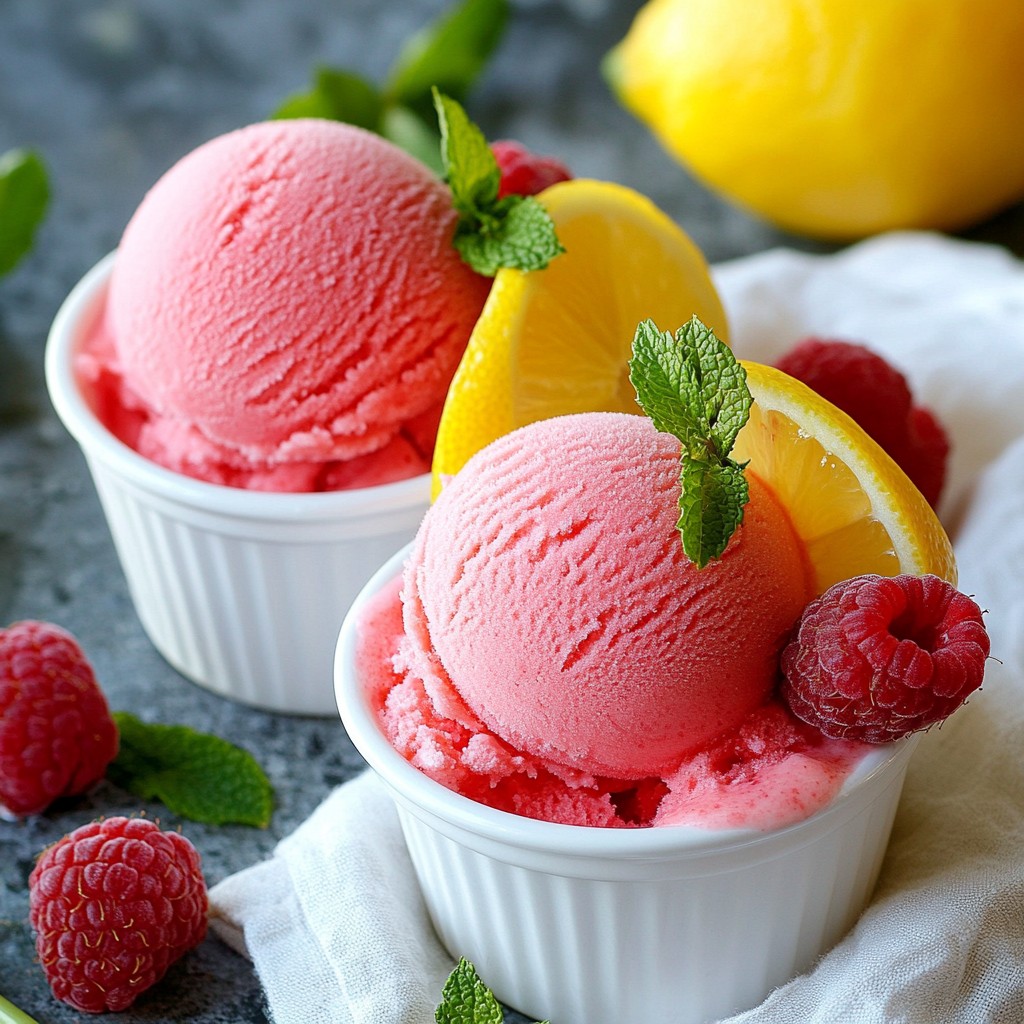 Raspberry Lemon Sorbet Fresh and Chilled Delight